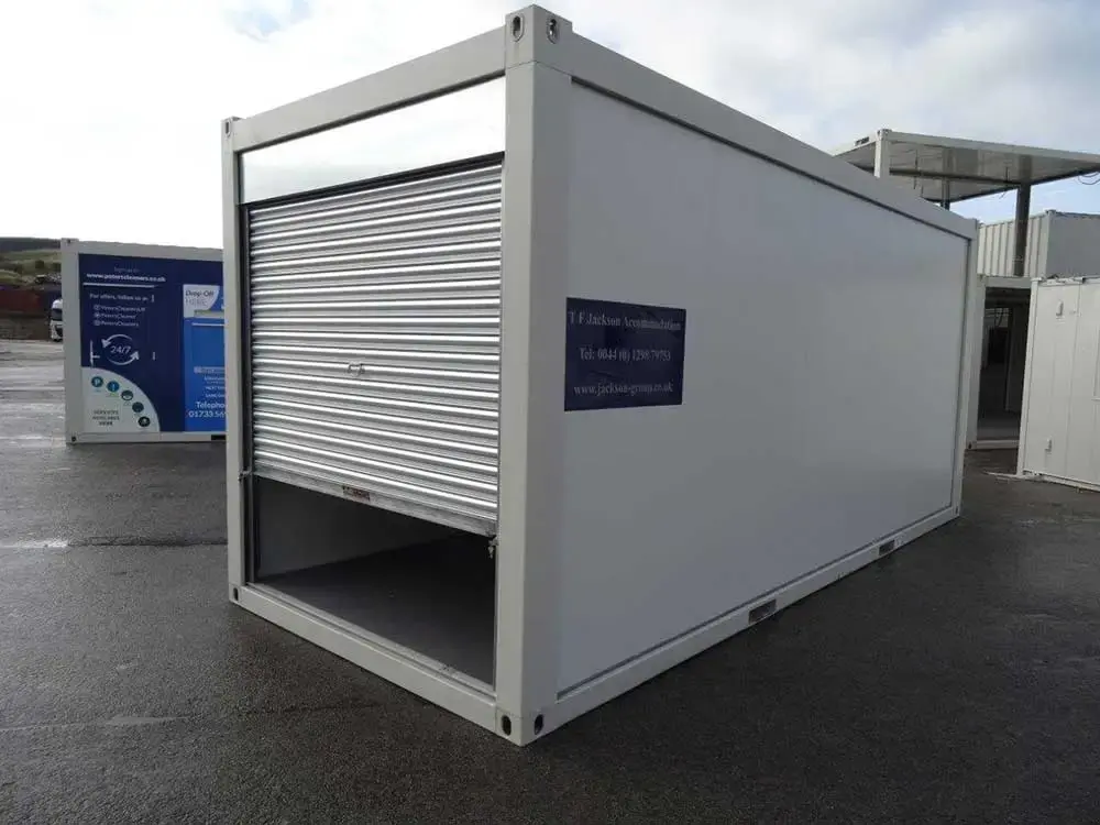 20×8 storage container with roller shutters
